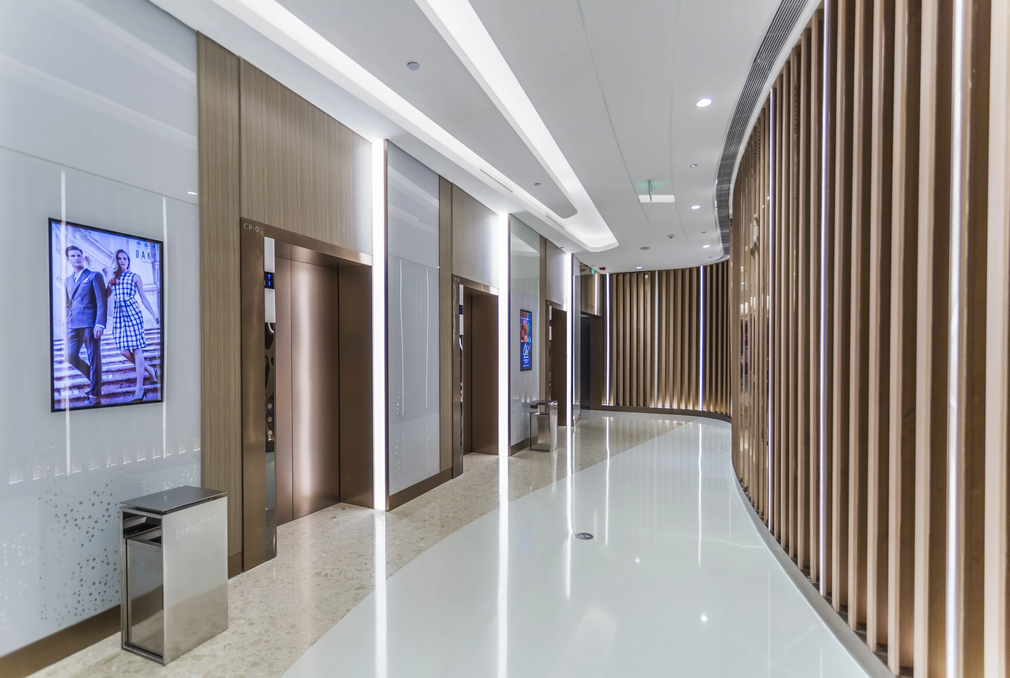 Modern elevator shaft interior